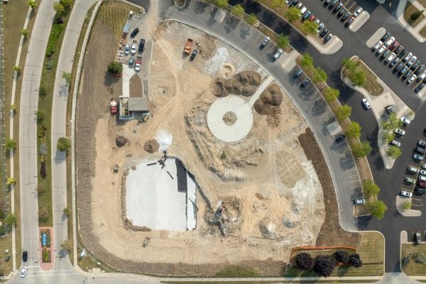drone photo of a park